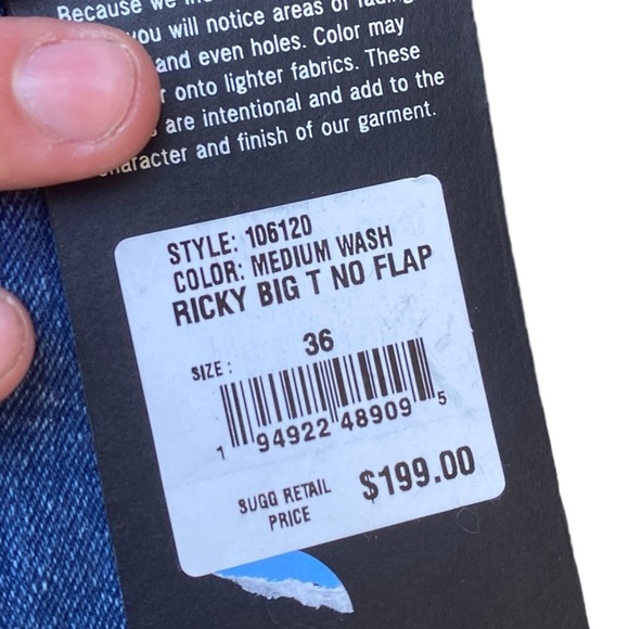 BNWT True Religion Jeans Size 36 RICKY BIG T NO FLAP - Picture 2 of 8